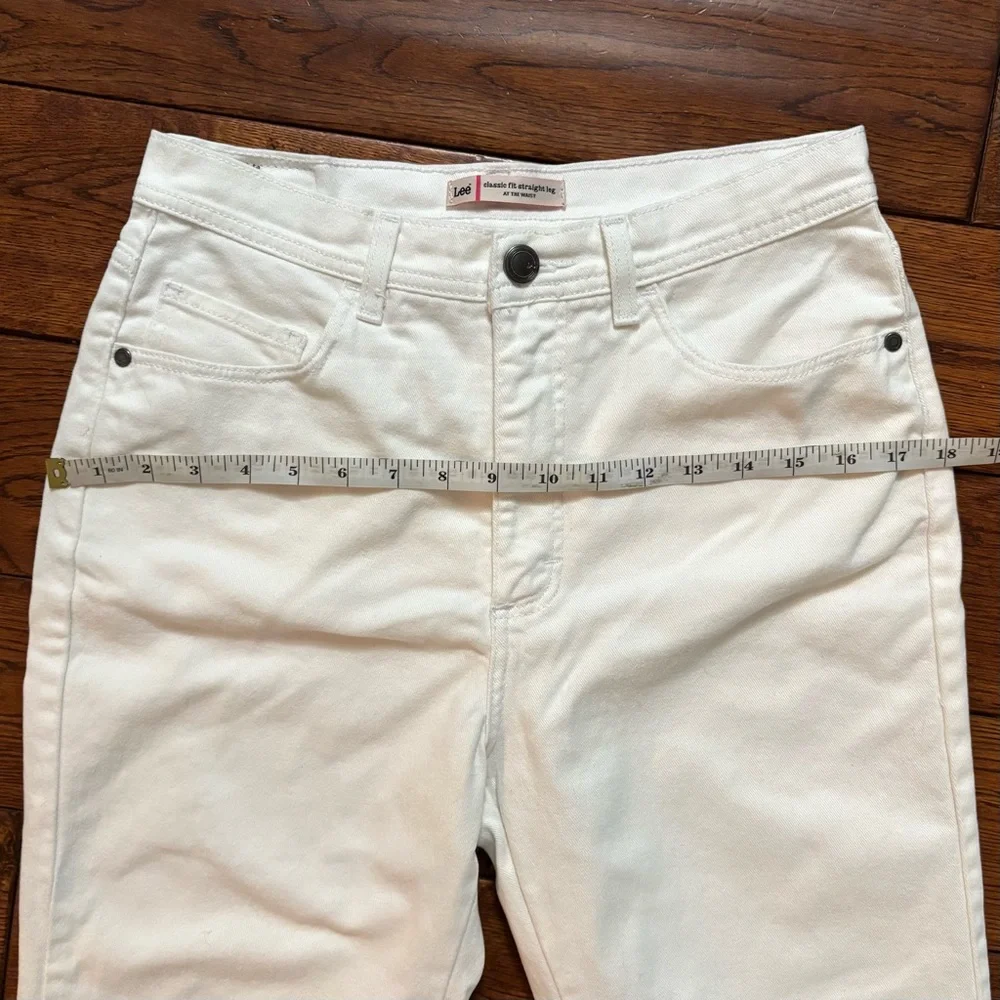 Lee White Straight Leg Ankle Length Jeans - Picture 8 of 12